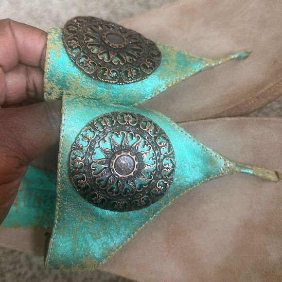 ART EFFECTS Turquoise Thong Sandals 7 - Picture 3 of 7